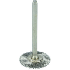 3/4″ Miniature Wire Wheel, .005″ Stainless Steel Fill, 1/8″ Stem - Apex Tool & Supply