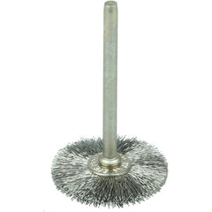 1″ Miniature Wire Wheel, .005″ Stainless Steel Fill, 1/8″ Stem - Apex Tool & Supply