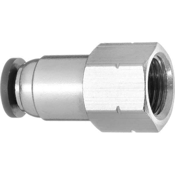 Value Collection - 1/2" OD, NPT Female, Nylon Push-to-Connect Female Connector - 150 Max psi, Black - Apex Tool & Supply