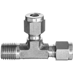 Value Collection - Metal Compression Tube Fittings Type: Male Run Tee End Connections: Comp x Comp x MNPT - Apex Tool & Supply