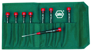 8 Piece - Precision Slotted Screwdriver Set - #26093 - Includes: .8 - 4.0mm PicoFinish - Canvas Pouch - Apex Tool & Supply
