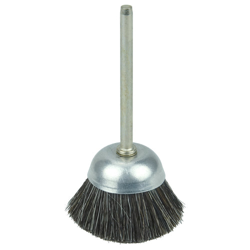 1″ Miniature Cup Brush, Soft Hair Fill, 1/8″ Stem - Apex Tool & Supply