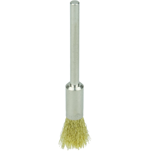 1/4″ Miniature Wire End Brush, .005″ Brass Fill, 1/8″ Stem - Apex Tool & Supply
