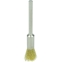 1/4″ Miniature Wire End Brush, .005″ Brass Fill, 1/8″ Stem - Apex Tool & Supply