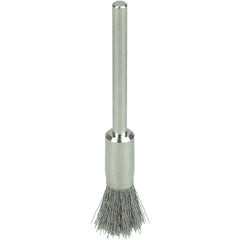 1/4″ Miniature Wire End Brush, .005″ Stainless Steel Fill, 1/8″ Stem - Apex Tool & Supply
