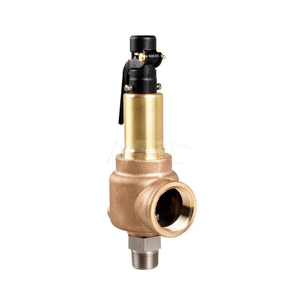 2 Mnpt X 3 Fnpt Series 741-Jj Asme Section Viii Safety Valve With (J) Orifice, Metal Seat, Open Lever For Air/Gas Service Set 50 Psi