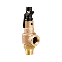 1/2 Mnpt X 3/4 Fnpt Brass/Bronze Series 570-Dc Asme Section Viii Safety Valve For Air/Gas Service With (D) Orifice, Metal Seat & Open Lever