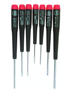 7 Piece - Precision Slotted & Phillips Screwdriver Set - #26190 - Includes: Phillips #00 - 1 Slotted 1.5 - 3mm - Apex Tool & Supply