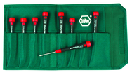 8 Piece - PicoFinish Precision Slotted & Phillips Screwdriver Set - #26193 - Slotted 1.0 - 3.5mm Phillips #00 - 1 - Canvas Pouch - Apex Tool & Supply