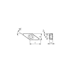 Turning Insert:  VPGT1003015-FL TIALN+,  Solid Carbide TiAlN Finish,  Left Hand,  1/4″ Inscribed Circle,  0.0059″ Corner Radius,  35.0 &deg N/A Diamond,  Series  VPGT