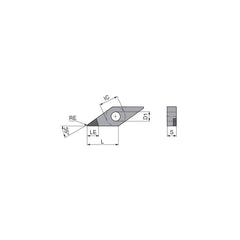 Turning Insert:  VNGA332TN012EA4,  Polycrystalline Cubic Boron Nitride TiN Finish,  Neutral,  0.0315″ Corner Radius,  35.0 &deg N/A Diamond,  Series  VNGA