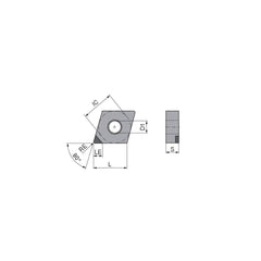 Turning Insert:  CNGA432FN_A3 CTBH20U,  Polycrystalline Cubic Boron Nitride TiCN Finish,  Neutral,  1/2″ Inscribed Circle,  0.0315″ Corner Radius,  80.0 &deg N/A Diamond,  Series  CNGA