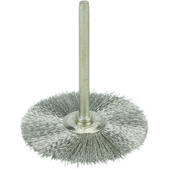 1-1/2″ Miniature Wire Wheel, .005″ Stainless Steel Fill, 1/8″ Stem - Apex Tool & Supply
