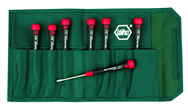 7 Piece - 1/16 - 5/32" - Pico Finish Precision Ball End Hex Inch Screwdriver Set in Canvas Pouch - Apex Tool & Supply