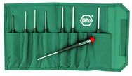 8 Piece - .050 - 5/32" - Precision Ball End Hex Inch Screwdriver Set in Canvas Pouch - Apex Tool & Supply