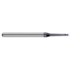 ‎Miniature End Mills - Clearance Cutters - 0.0620″ (1/16″) Cutter Diameter × 0.0930″ (3/32″) Length of Cut × 2° 1.5000″ (1-1/2″) Taper Reach Carbide Square End Mill, 2 Flutes, AlTiN Nano Coated - Exact Industrial Supply
