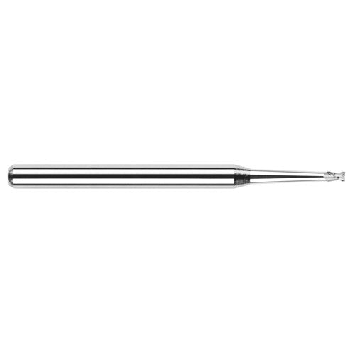Miniature End Mills - Clearance Cutters - 0.1250″ (1/8″) Cutter Diameter × 0.1880″ Length of Cut × 2° 1.0000″ (1″) Taper Reach Carbide Square End Mill, 2 Flutes - Exact Industrial Supply