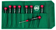 8 Piece - T5; T6; T7; T8 x 40mm; T9; T10 x 50mm; T15; T20 x 60mm - PicoFinish Precision Torx Screwdriver Set in Canvas Pouch - Apex Tool & Supply