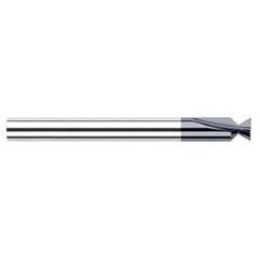 Dovetail Cutters - 0.3750″ (3/8″) Cutter Diameter 48° included Carbide Dovetail Cutter, 3 Flutes, AlTiN Coated - Exact Industrial Supply