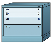 Desk-Standard Cabinet - 4 Drawers - 30 x 28-1/4 x 26-7/8" - Single Drawer Access - Apex Tool & Supply