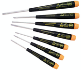 7 Piece - Precision ESD Safe Screwdriver Set - #27390 - Includes: Slotted 1.5 - 3.5 Phillips #00; 0; 1 - Apex Tool & Supply