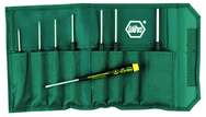 8 Piece - .050; 1/16; 5/64; 3/32; 7/64; 1/8; 9/64; 5/32" - Precision ESD Safe Hex Inch Screwdriver Set in Canvas Pouch - Apex Tool & Supply