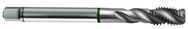 M10x1.0 6H 3-Flute Cobalt Green Ring Full Bottom 40 degree Spiral Flute Tap-Bright - Apex Tool & Supply