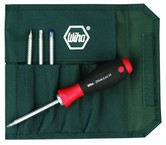 5 Piece - Drive-Loc VI Interchangeable Set - #28194 - Includes: Square # 1 # 2; Slotted 3.5 x 4.5; 5.5 x 6.5; Phillips #1 #2 - Canvas Pouch - Apex Tool & Supply