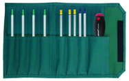 10 Piece - Drive-Loc VI Interchangeable Set - #28199 - Includes: Torx® T6 x T8; T7 x T9; T10 x T15; T20 x T25; Slotted 4.0; 6.0; Phillips #1 #2; Hex 3/32 x 7/64; 1/8 x 9/64; 5/32 x 3/16 - Canvas Pouch - Apex Tool & Supply