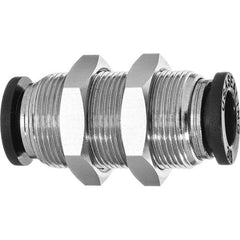Value Collection - 5/32" OD, Nylon Push-to-Connect Bulkhead Union - 150 Max psi, Black - Apex Tool & Supply