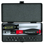 24 Piece - Torque Control Micro Bits Set - #28590 - Includes: TorqueVario-S Handle 7.5-20 in/lbs. Slotted; Phillips; Torx® & Hex inch Bits in Storage Box. - Apex Tool & Supply