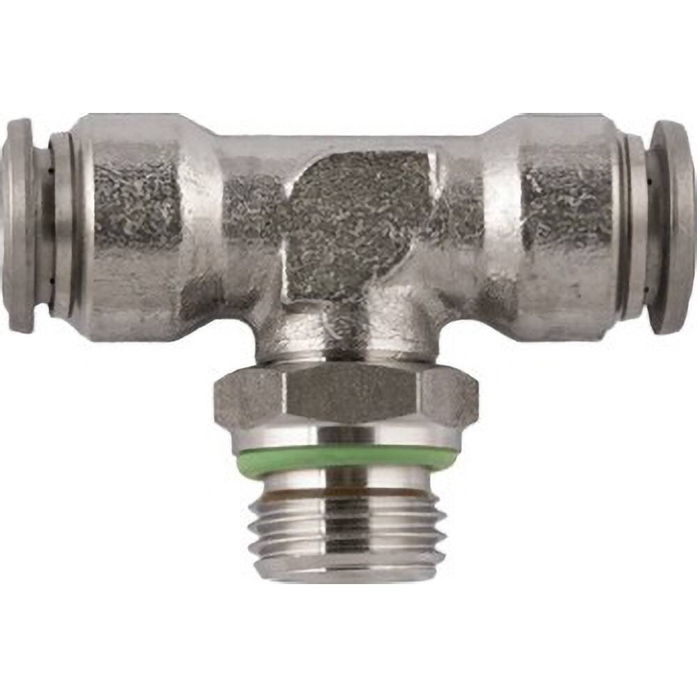 Aignep USA - Metal Push-To-Connect Tube Fittings; Type: Male Swivel Branch Tee ; Tube Outside Diameter (mm): 12 ; Maximum Working Pressure: 290.000 ; Connection Style: Push to Connect ; Connection Type: Push to Connect ; Material: 316L Stainless Steel - Exact Industrial Supply