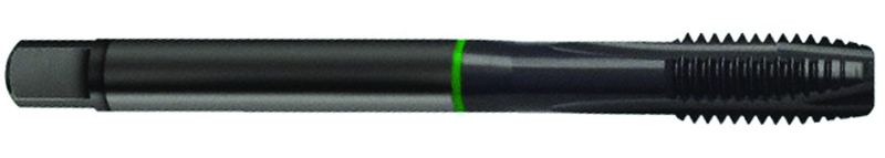 M12 x 1.0 Dia. - 6H - 4 FL - Cobalt Plug Green Ring Tap - Blk-Ox FORM-B DIN 374 - Apex Tool & Supply