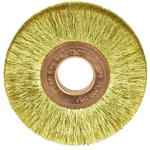 2″ × 1/2″-0.005″ Wire Size - Brass Non-Sparking Wire Wheel - Apex Tool & Supply