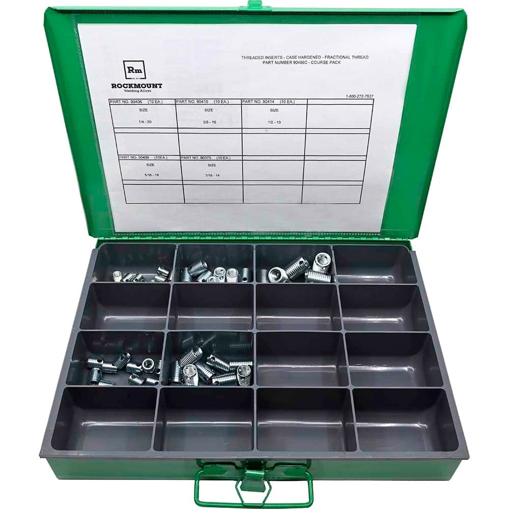Rockmount Research and Alloys - 1/4 - 20, 5/16-18, 3/8-16, 7/16-14, 1/2-13 Internal, M10x1.50, M12x1.50, M14x1.50, M18x1.50, M16x1.75 External, UNC, 15/16" Insert Length, Self-Lock Standard Wall & Self-Lock Thin Wall Thread-Locking Insert - Exact Industrial Supply