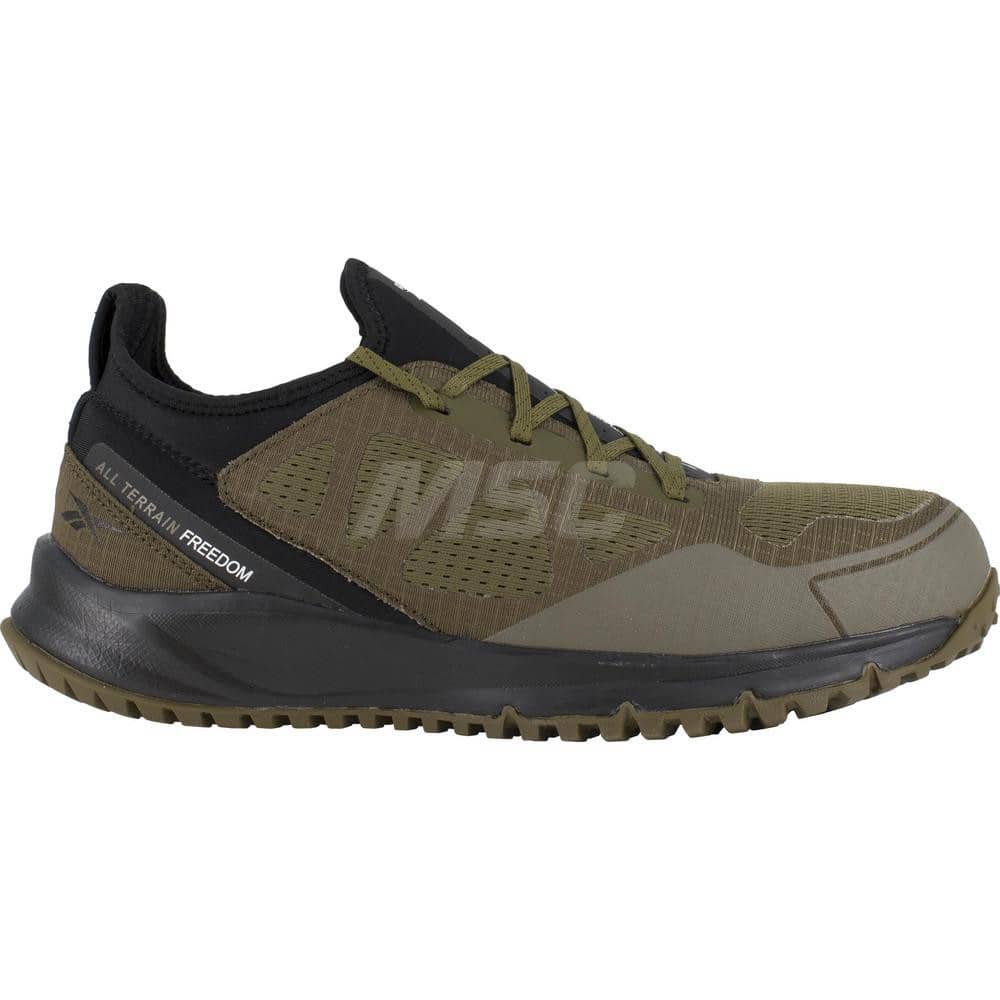 Work Boot: Size 9, Mesh, Steel Toe Green, Medium Width, Non-Slip Sole