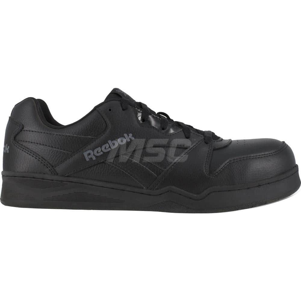 Work Boot: Size 11.5, Leather, Composite Toe Black, Medium Width, Non-Slip Sole