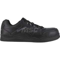 Work Boot: Size 4.5, Leather, Composite Toe Black, Wide Width, Non-Slip Sole