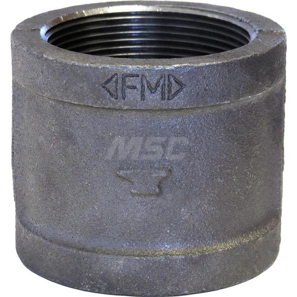 Black Coupling: 4″, 150 psi, Threaded Malleable Iron, Black Finish, Class 150