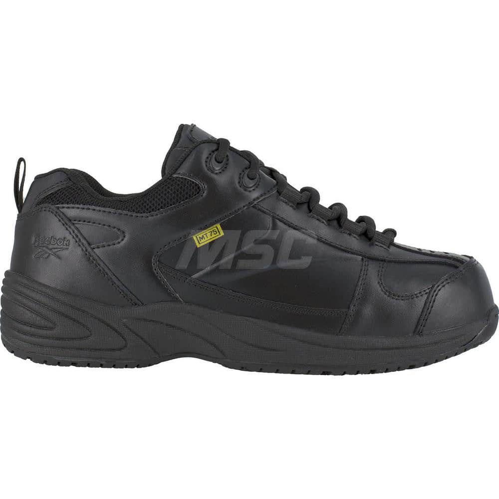 Work Boot: Size 8.5, Leather, Composite Toe Black, Medium Width