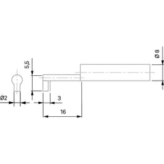 TESA TWIN-SURF SB51 probe for concave surfaces or 90 ™ measurement, for groove of depth <lt/> 5 mm