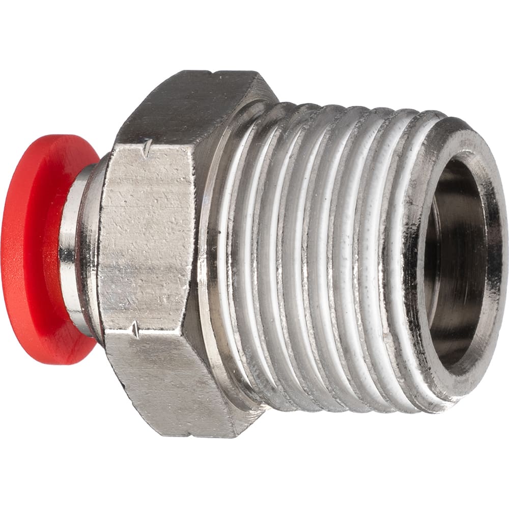 USA Sealing - Plastic Push-To-Connect Tube Fittings Type: Male Straight Tube Outside Diameter (Inch): 1/2 - Apex Tool & Supply