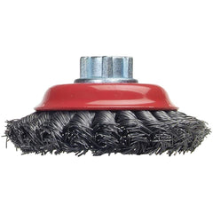 Norton - 4" Diam 5/8-11 Threaded Arbor Carbon Steel Fill Cup Brush - Apex Tool & Supply