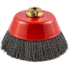 Norton - 6" Diam 5/8-11 Threaded Arbor Carbon Steel Fill Cup Brush - Apex Tool & Supply