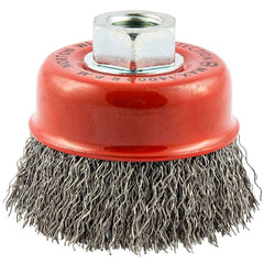 Norton - 3" Diam 5/8-11 Threaded Arbor Carbon Steel Fill Cup Brush - Apex Tool & Supply
