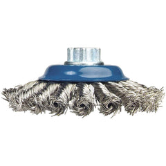 Norton - 5" Diam 5/8-11 Threaded Arbor Stainless Steel Fill Cup Brush - Apex Tool & Supply