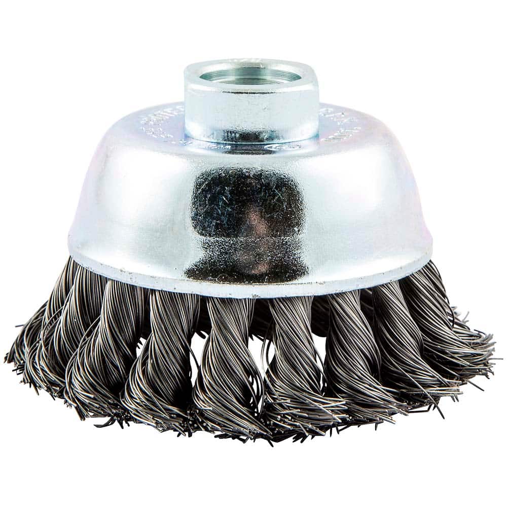 Norton - 2-3/4" Diam 5/8-11 Threaded Arbor Carbon Steel Fill Cup Brush - Apex Tool & Supply