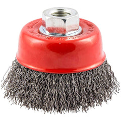 Norton - 3" Diam 5/8-11 Threaded Arbor Carbon Steel Fill Cup Brush - Apex Tool & Supply