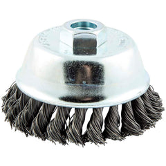Norton - 4" Diam 5/8-11 Threaded Arbor Carbon Steel Fill Cup Brush - Apex Tool & Supply
