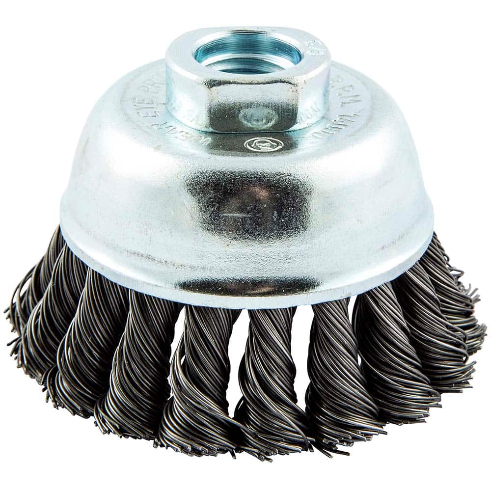 Norton - 3" Diam 5/8-11 Threaded Arbor Carbon Steel Fill Cup Brush - Apex Tool & Supply